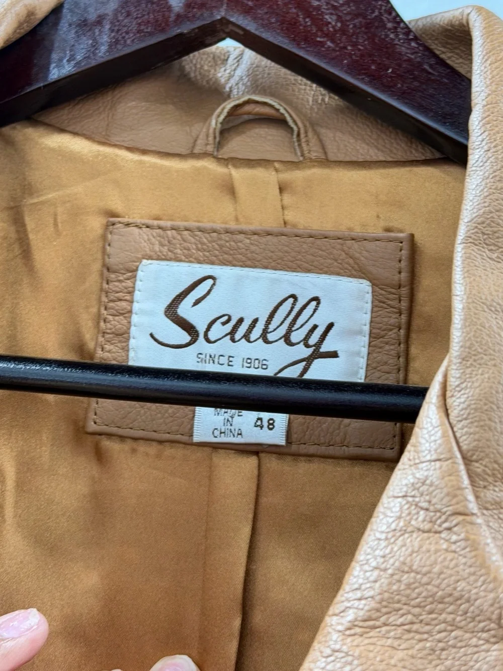 Scully Tan Leather Fringe Jacket with Beaded Shoulder Accents